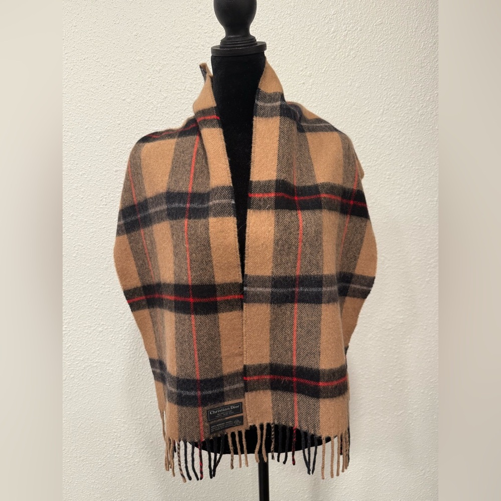 Dior Monsieur Merino Wool Plaid Scarf